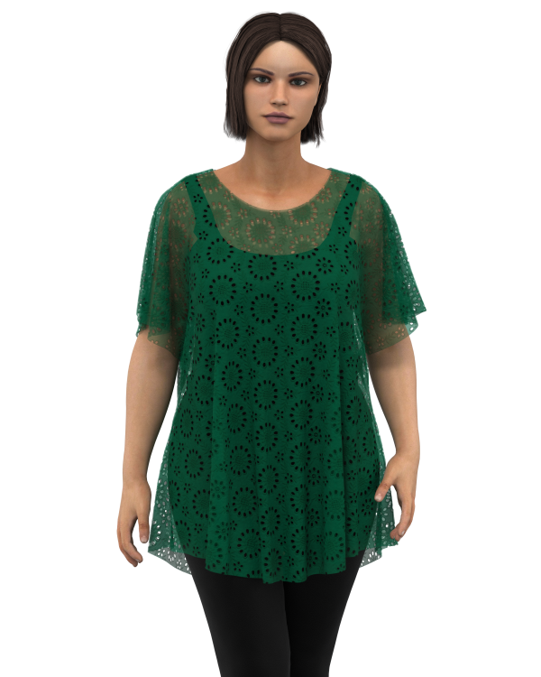 P02P Top met aansny mou pdf patroon / Top with add on sleeves pdf pattern Plus groottes XS-4XL (Copy) Eng. & Afr.  Geweefde stowwe. - Image 3