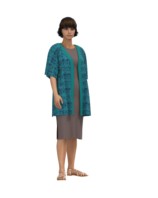 P04 S Kimono pdf Patroon Standaard S-4XL  (A4, A3, A0). Geweefde stowwe.