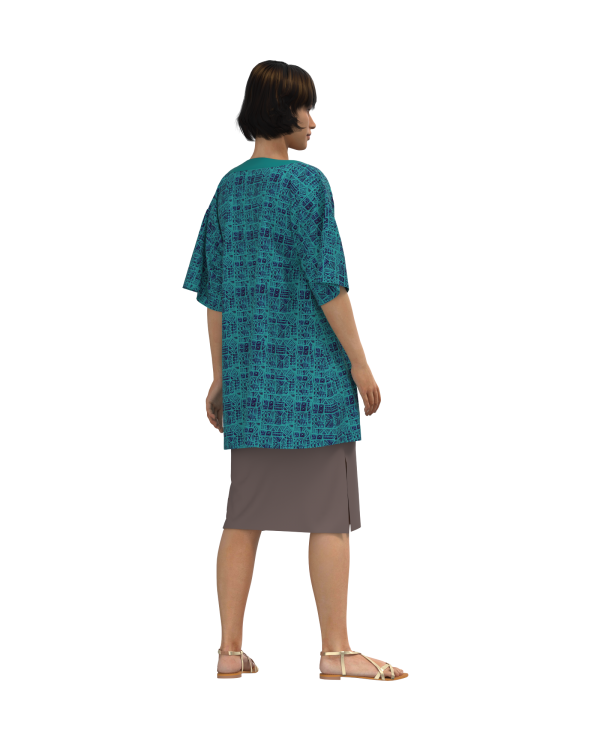 P04 S Kimono pdf Patroon Standaard S-4XL  (A4, A3, A0). Geweefde stowwe. - Image 2