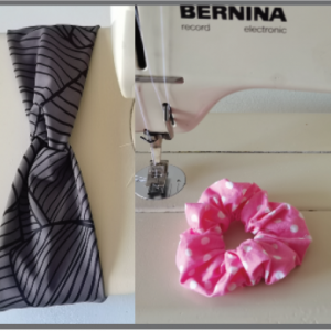 Scrunchie en kopband pdf patrone en video aanwysings.