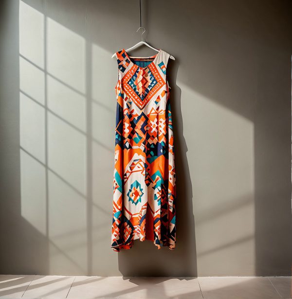 P06S A-lyn rok - Mouloos pdf patroon / Sleeveless A-line dress pdf pattern. Geweefde stowwe.