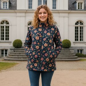 J003 Rosa Zip Baadjie met synaat sakke, pdf patroon, Sizes S-3XL, Eng & Afr. A0,A3,A4,Letter size.