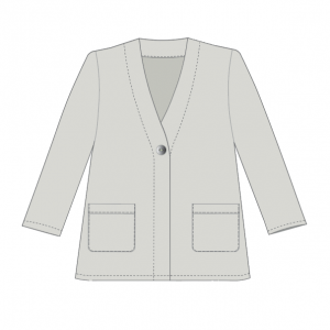 P19S Lospassende baadjie /  Loose fitted Jacket S - 5XL Standard sizes (A4, A3, A0) Eng. & Afr. Geweefde stowwe.