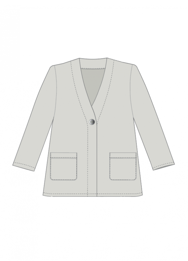 P19S Lospassende baadjie /  Loose fitted Jacket S - 5XL Standard sizes (A4, A3, A0) Eng. & Afr. Geweefde stowwe.