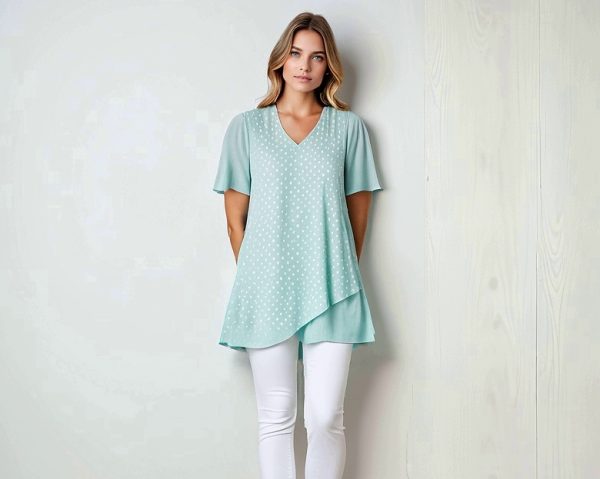 P30S Tralala Top met kort en 3/4 moue, pdf patroon/pattern Standaard grootte / Standard sizes XXS-3XL (A4, A3, A0) Eng. & Afr & French. Geweefde stowwe.