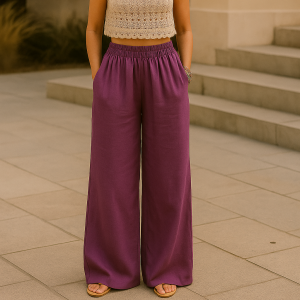 P004 Palazzo pants with elastic waistband pdf pattern Standard sizes S-4XL (A4, A3, A0) Afr. & Eng.Geweefde stowwe.
