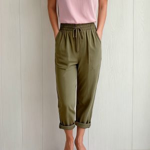 P42S  Linne Broek pdf patroon / Linen Pants pdf pattern S-4XL Standard sizes (A4, A3, A0) Eng. & Afr. Geweefde stowwe.