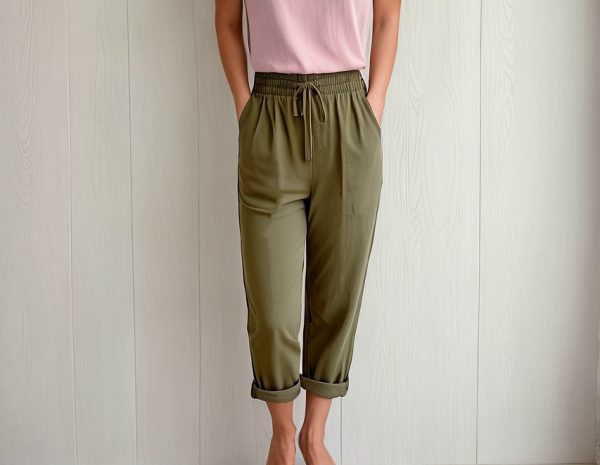 P42S  Linne Broek pdf patroon / Linen Pants pdf pattern S-4XL Standard sizes (A4, A3, A0) Eng. & Afr. Geweefde stowwe.