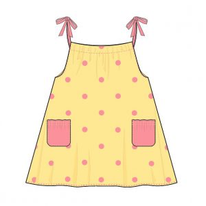 P51 K Maya  Son rokkie 1-9 jaar pdf patroon / Little sun dress 1-9years pdf pattern (A4, A3, A0). Geweefde stowwe.