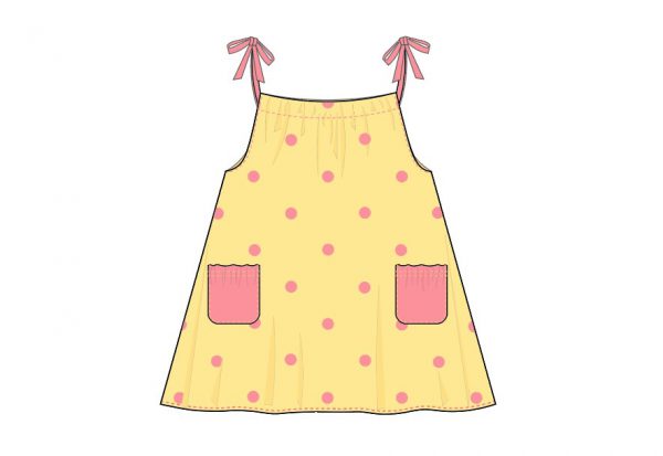 P51 K Maya  Son rokkie 1-9 jaar pdf patroon / Little sun dress 1-9years pdf pattern (A4, A3, A0). Geweefde stowwe.