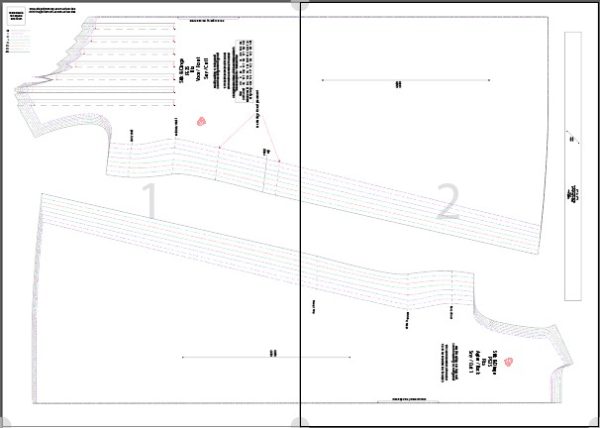 P53S Ria pdf patroon /pattern, Lang lengte rok met 2 soorte moue, “tucks” en synaat sakke. Groottes standaard XS-4XL  (A0,A3,A4) Afr. & Eng. Geweefde stowwe. - Image 3