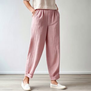 P59S Gemaklike broek met sakke, PAT 1- Gewone soom, PAT 2 -Turn-up - pdf patroon S-4XL ingesluit (A0, A3, A4) Aanwysings Afr. & Eng.
