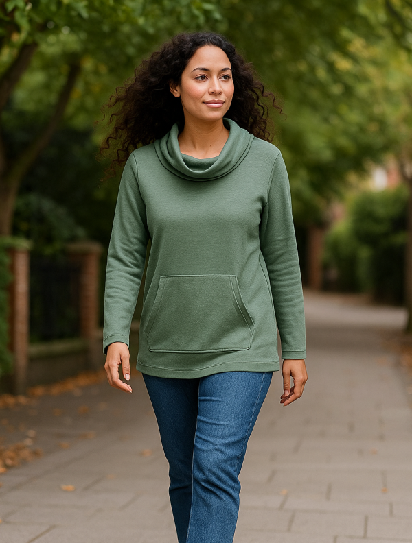 P60S Rolnek Top / Cowlneck Top - pdf patroon / pattern S-4XL (A0, A3, A4) Afr & Eng.