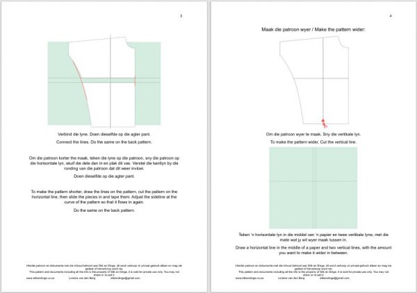 P61S Poncho pdf patroon / pattern One size fits all (A0, A3, A4) Afr & Eng, Aanwysings en Patroon Verstellings ingesluit. - Image 3