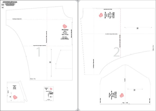 P61S Poncho pdf patroon, een grootte wat verskillende mates pas, Formate A0,A3,A4, Aanwysings in Engels en Afrikaans - Image 7
