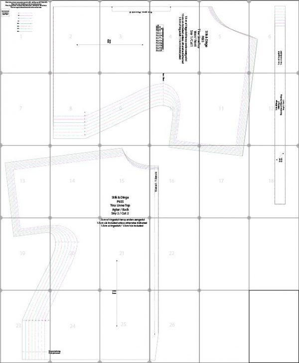 P65S Tina Dolman Sleeve Top pdf Patroon, Groottes S-5XL Afr. & Eng. Formate A0, A3, A4. - Image 2