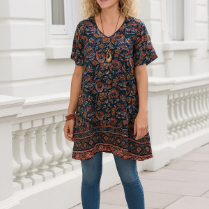 T004 Brenda Boho Tunic pdf sewing pattern , Sizes S-XL Formats A0,A3,A4, letter size, Instructions Eng.& Afr.