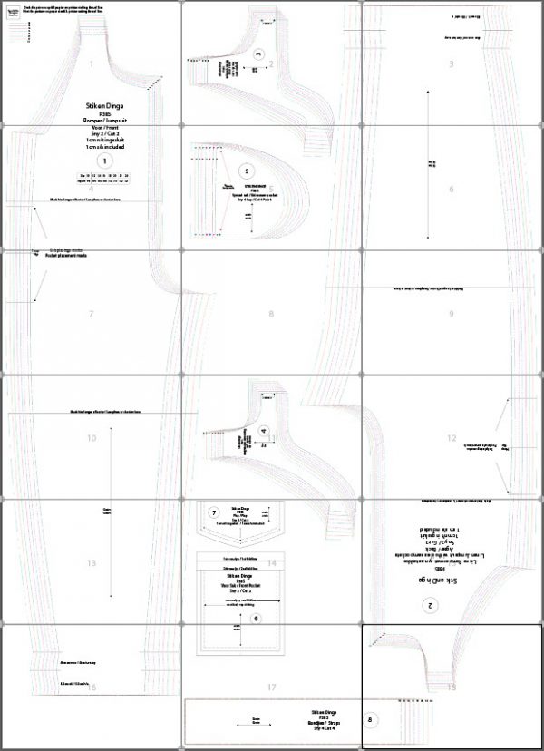 P38S Tika Dames Langbroek Romper met versteekte synaat sakke pdf patroon , Sizes 10-24, Formate A0,A3,A4, Aanwysings Eng & Afr. - Image 3