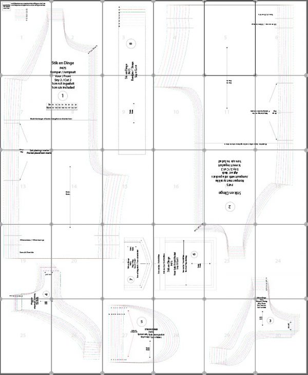 P47S Dames Romper met versteekte sakke pdf patroon, Size: 10-24, Formate A0,A3,A4, Aanwysings Afr. & Eng. - Image 2
