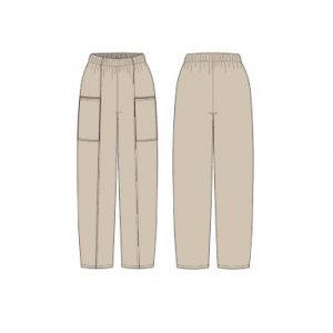 P35S Lang broek met sak panele en rek in middel pdf patroon Sizes S-4XL, Formate A0,A3,A4, Afr & Eng.