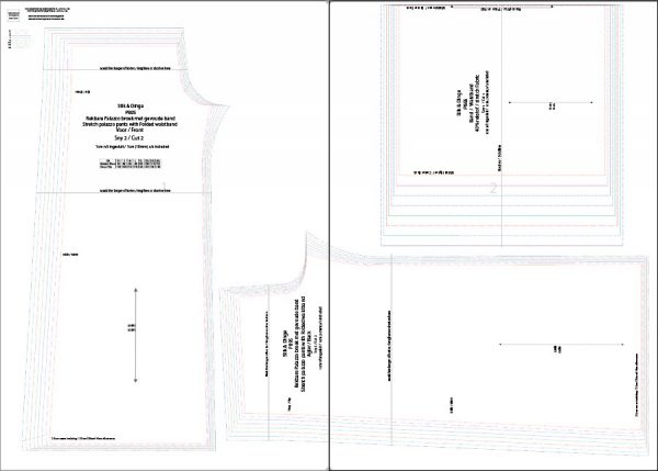 P89S Rekbare Palazzo broek met oorvou band Pdf Patroon / Sewing pattern Sizes XS-4XL , Formate A0,A3,A4, Aanwysings Afr. & Eng. - Image 4