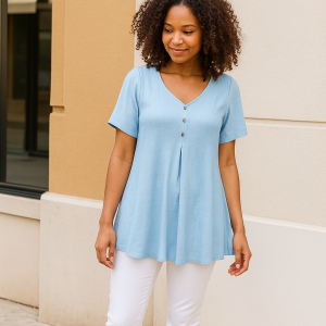 P49S Daisy Tunic top pdf sewing pattern Sizes S-4XL Formats A0,A4,A3, Eng & Afr