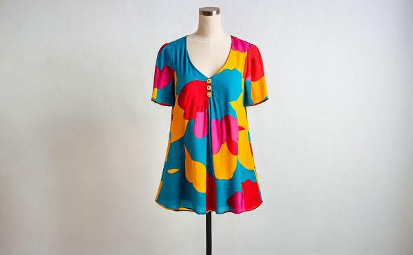 P49S Daisy Tunic top pdf sewing pattern Sizes S-4XL Formats A0,A4,A3, Eng & Afr