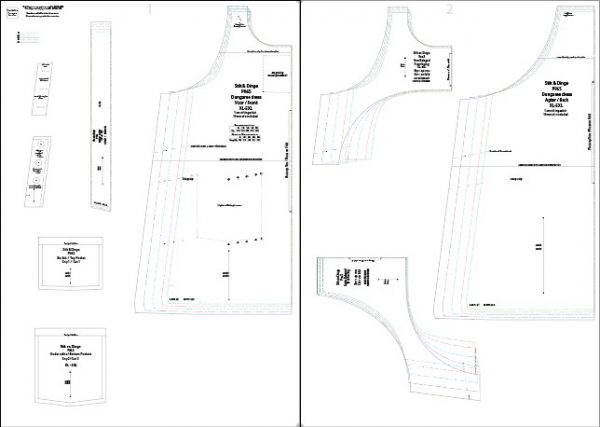 P96S Women’s Dungaree Dress Pdf sewing pattern Sizes XL-5XL, Formats A0,A3,A4. Afr & Eng - Image 5