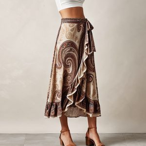 P68S Midi Wrap skirt pdf Sewing pattern Sizes S-3XL, Formats A0, A3, A4. Eng & Afr