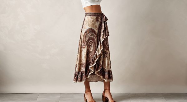 P68S Midi Wrap skirt pdf Sewing pattern Sizes S-3XL, Formats A0, A3, A4. Eng & Afr