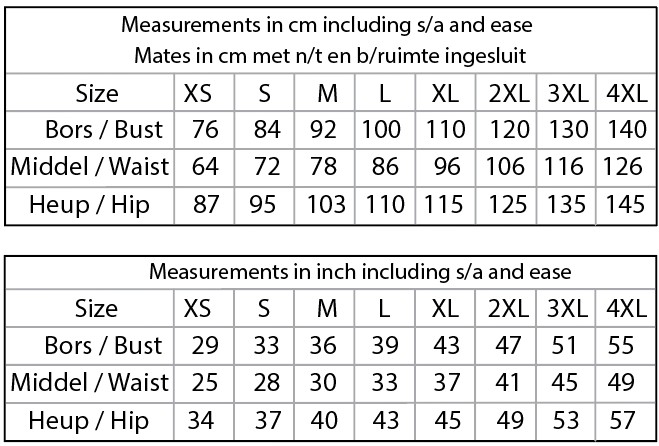 P78S Peasant Top met rekbare Empire-lyn Pdf patroon Standard Sizes XS-4XL (A0, A3, A4) Afr. & Eng Instructions - Image 6