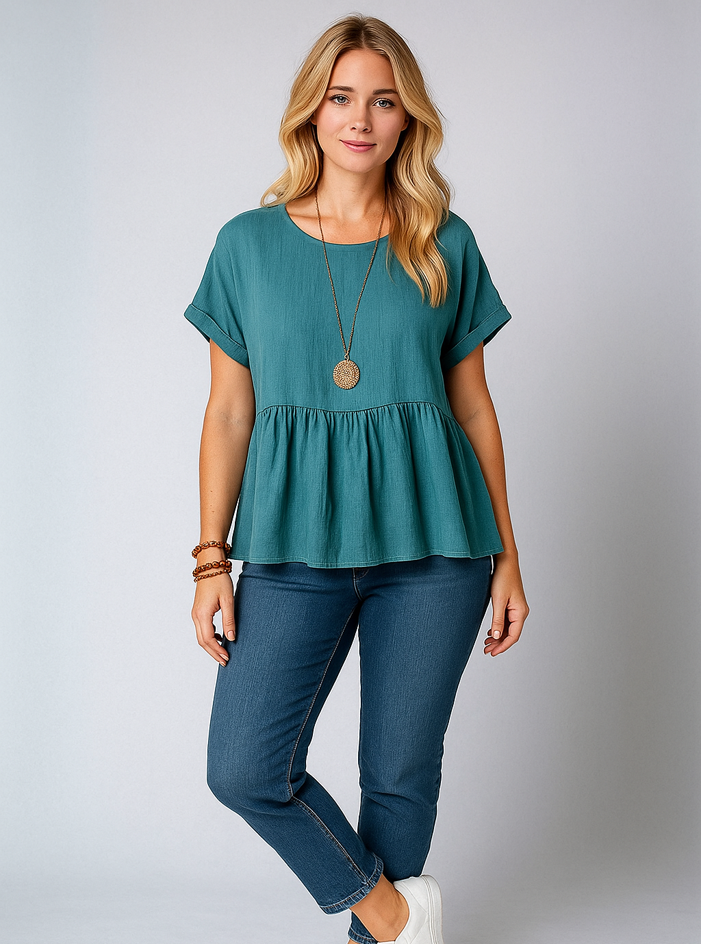 T008 Peplum Tee pdf Sewing Pattern,  Standard sizes S-5XL, A0,A3,A4,Letter, English & Afrikaans.