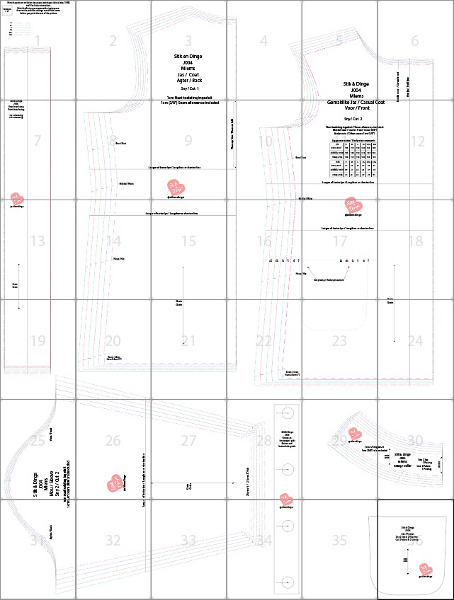 J004 Miems Gemaklike Jas pdf patroon, ongevoering, Eng. & Afr. A0,A3,A4,Letter, Sizes S-3XL - Image 3