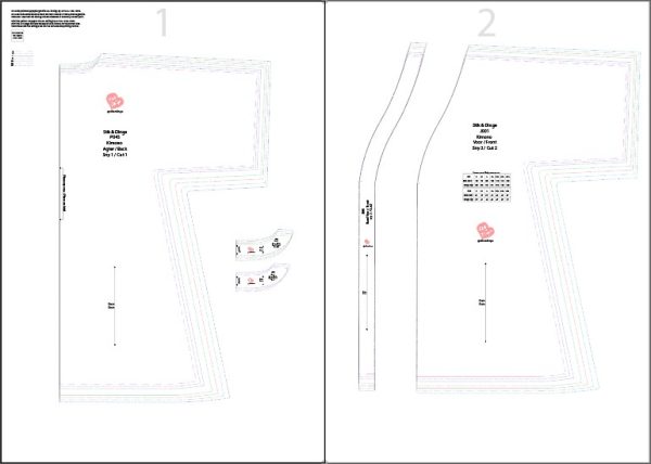 J001 Kimono pdf patroon Groottes S-4XL Afr & Eng Formate A0,A3,A4,Letter size - Image 2
