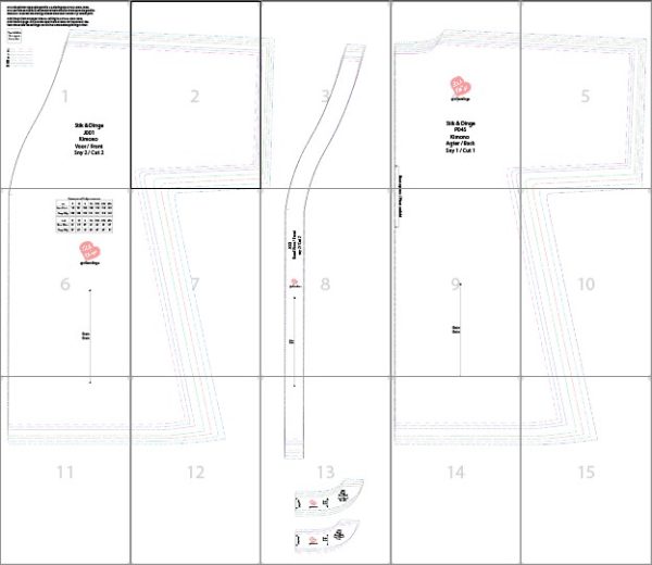 J001 Kimono pdf patroon Groottes S-4XL Afr & Eng Formate A0,A3,A4,Letter size - Image 3