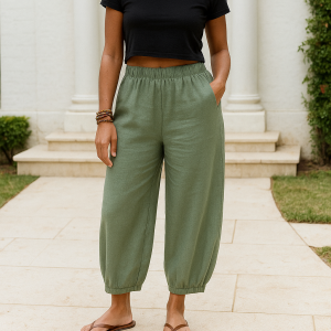 P002 Lospassende broek met ingetrekte pype pdf patroon, S-4XL, A0,A3,A4,Letter size, Eng & Afr