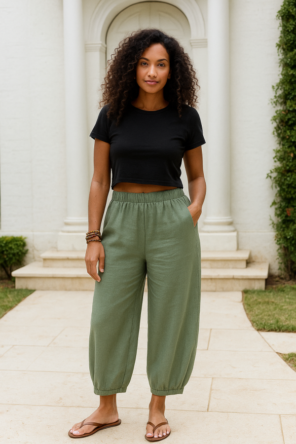 P002 Lospassende broek met ingetrekte pype pdf patroon, S-4XL, A0,A3,A4,Letter size, Eng & Afr - Image 7