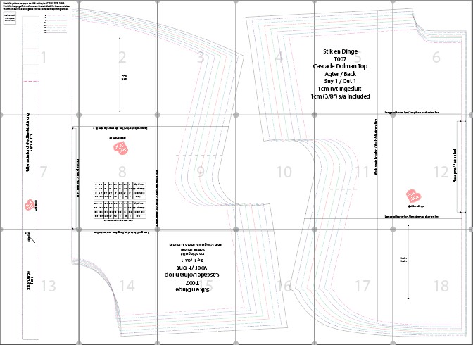 T007 Cascade Dolman Top pdf sewing pattern, S-5XL, A0,A3,A4, Letter size, English & Afrikaans instructions - all included - Image 4