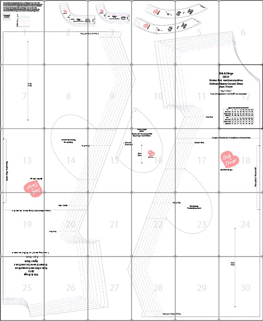 D010 Kokon Rok met Aansny Mou pdf patroon, S-5XL, A0,A3,A4,Letter, Afr & Eng Aanwysings - Image 3