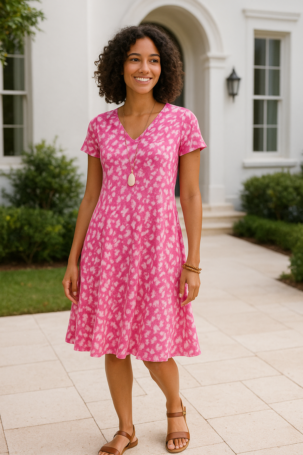 D018 Knit A-Line Dress pdf sewing pattern, SizesS-5XL, A0,A3,A4,Letter, English & Afrikaans instructions