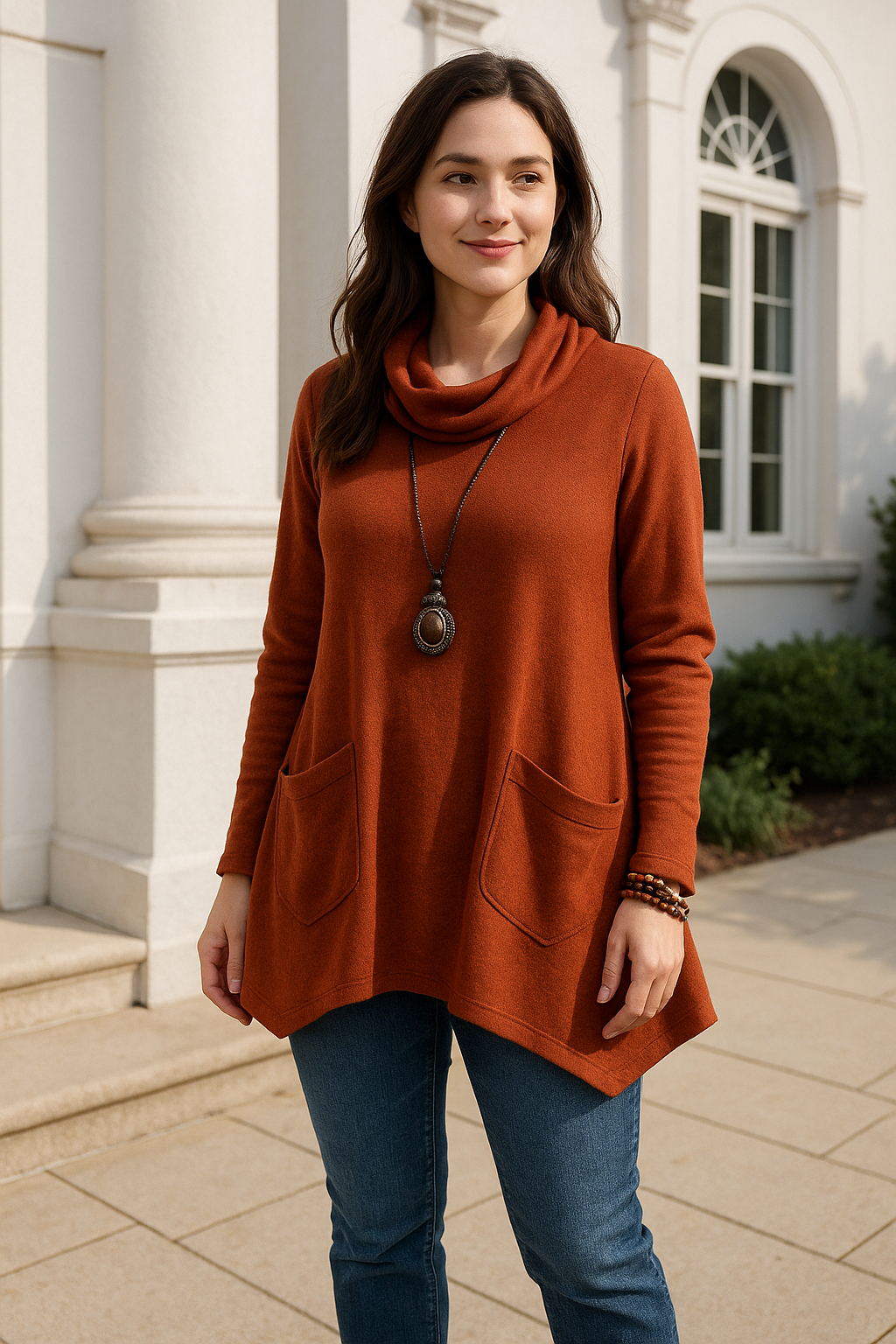 T017 Comfy Knit Cowl Tunic pdf sewing pattern, A0,A3,A4,Letter, Sizes S-5XL, English 7 Afrikaans