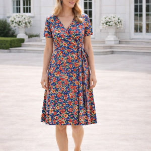 D012 A-Line Wrap Dress, S-5XL, A0,A3,A4,Letter, English & Afrikaans