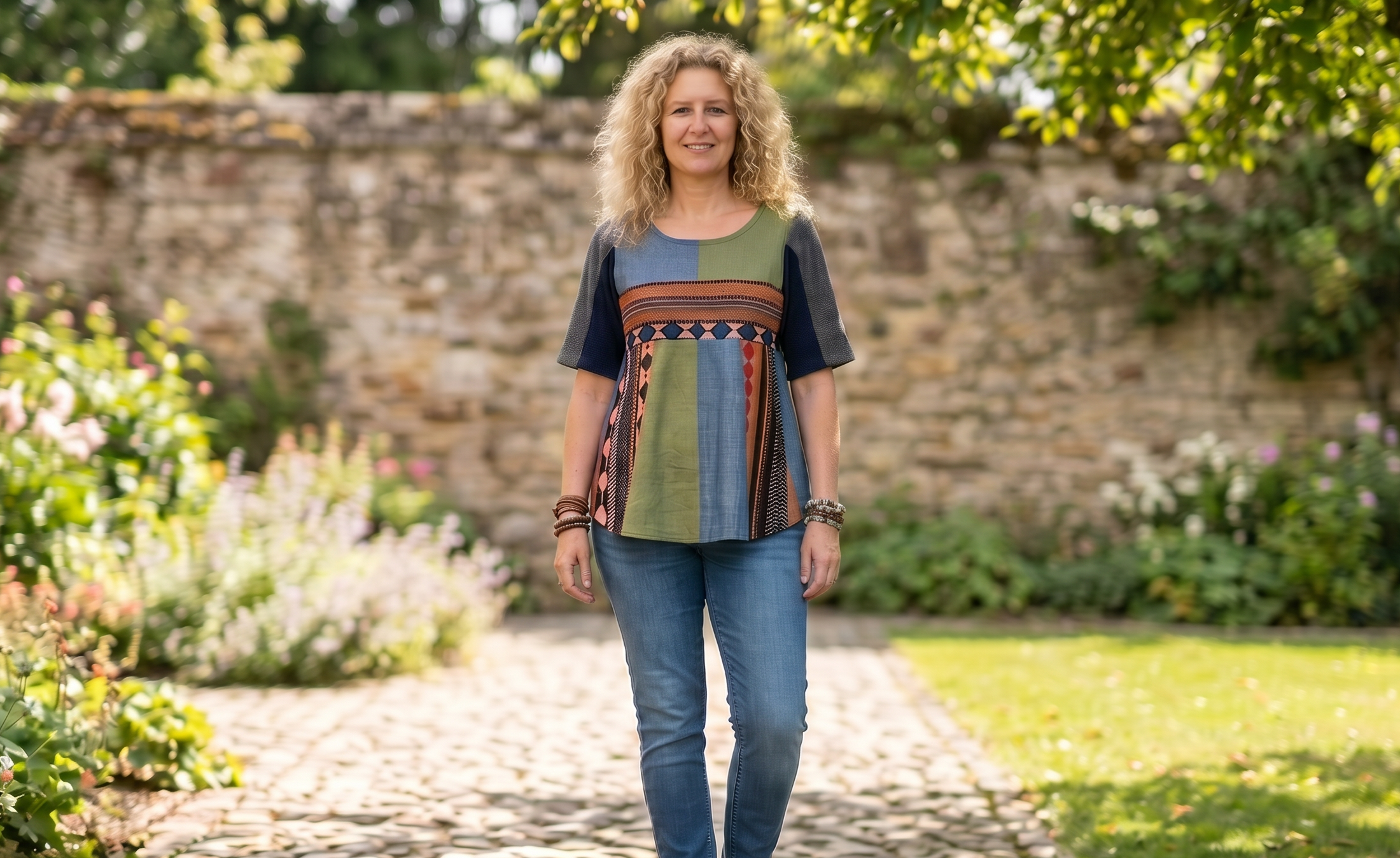 SM002 Recycled Fabric Boho Top Digital Sewing Pattern (PDF), S-5XL, (A0,A3,A4,Letter) English and Afrikaans, Beginner friendly